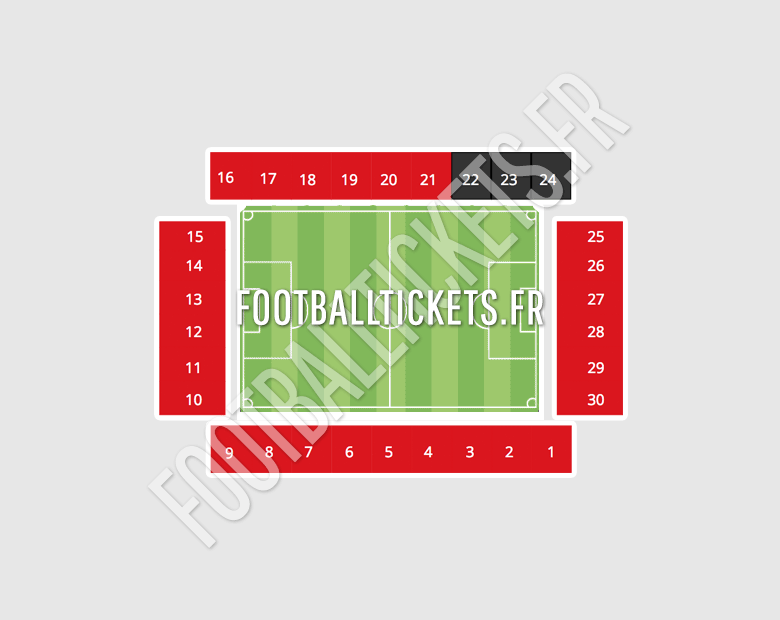 Dean Court plan du stade Dean Court plan du stade